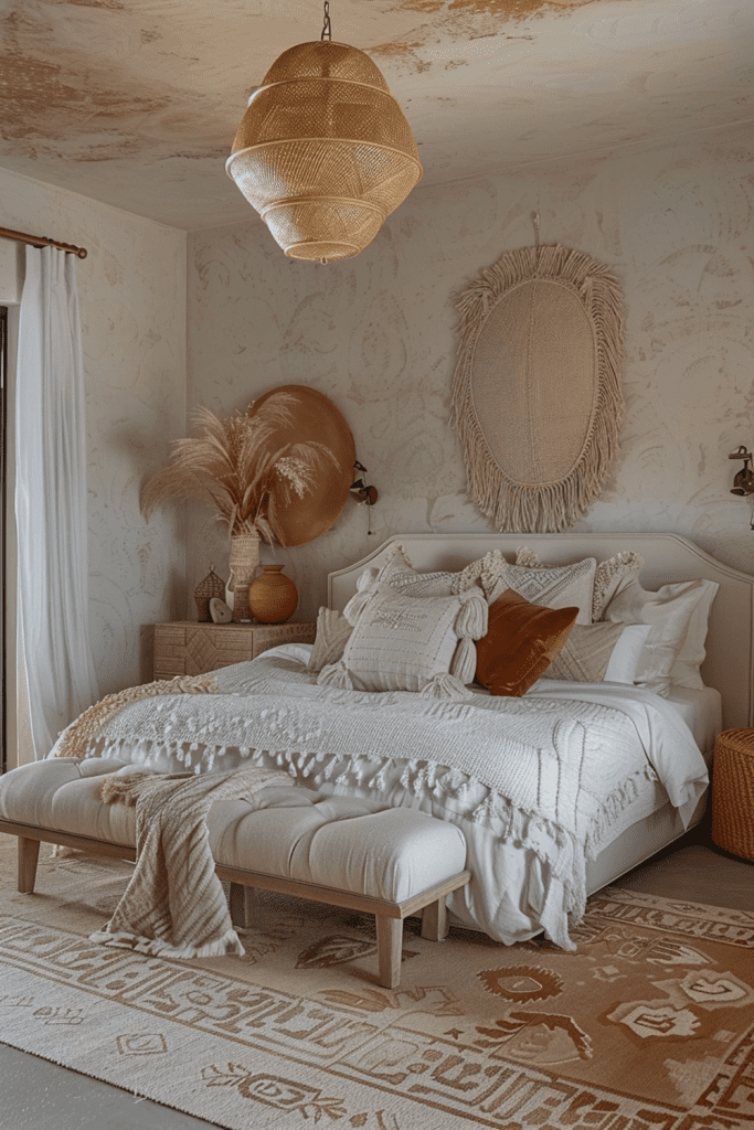 Luxe Boho Haven: Stylish Bedroom Oasis