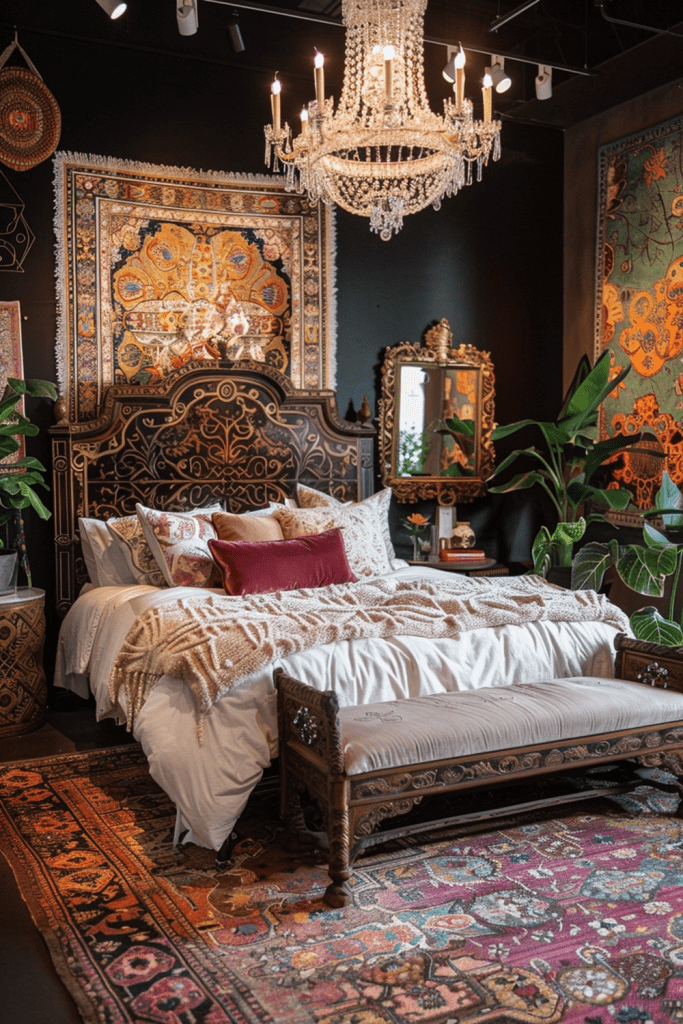 Luxurious Boho Bliss: Lavish Bedroom Sanctuary