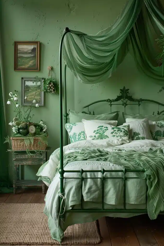 Emerald Green Boho Bedroom