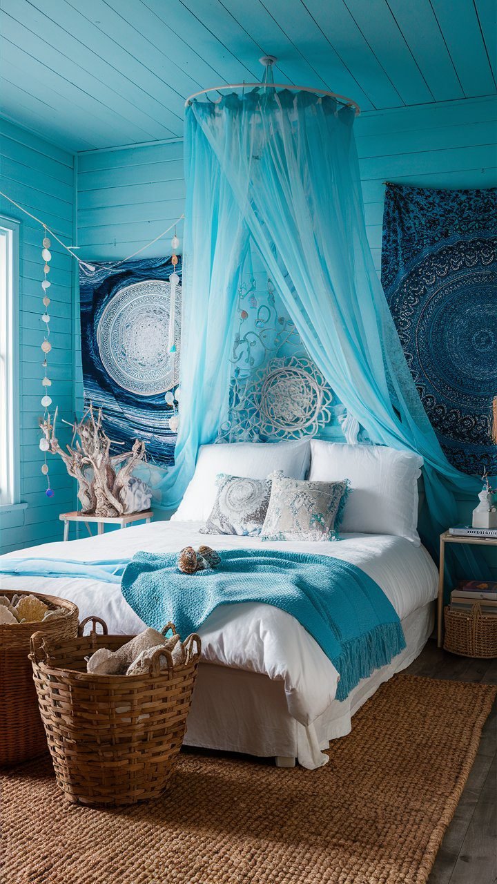 29 Blue Boho Bedroom Ideas - Courtneys World