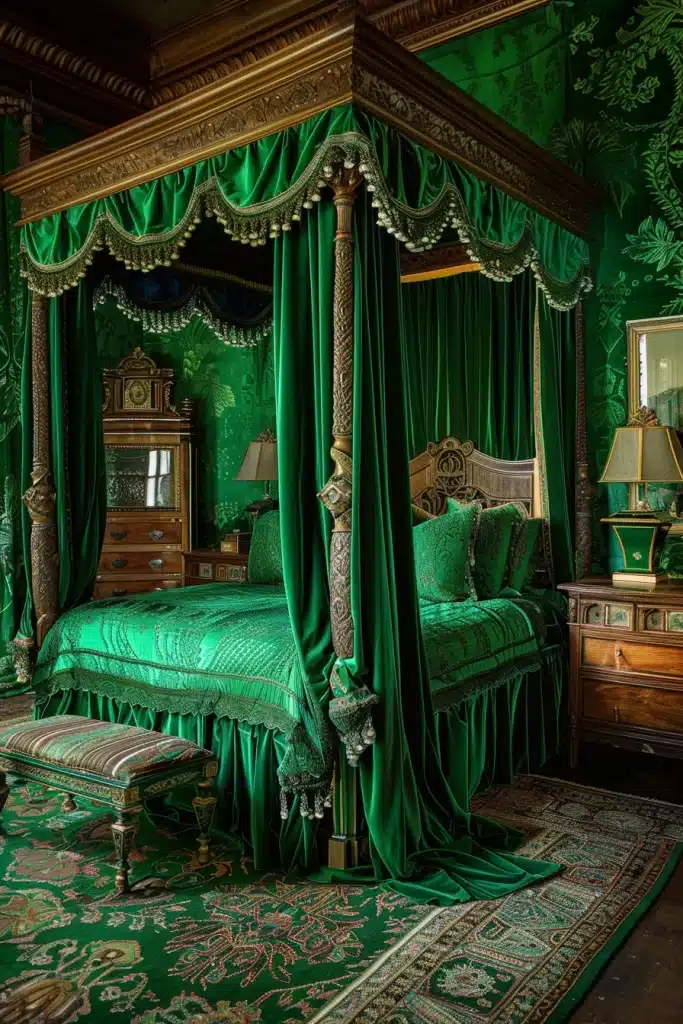 Emerald Green Boho Bedroom