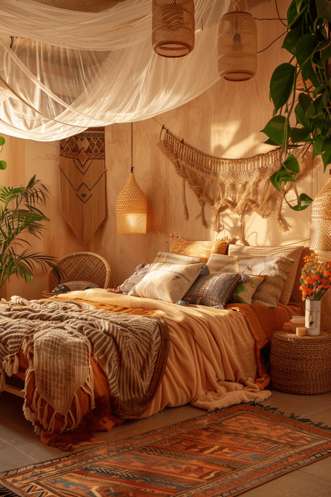 Safari Sunset: Boho Jungle Bedroom Idea