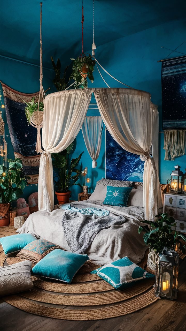 29 Blue Boho Bedroom Ideas Courtneys World