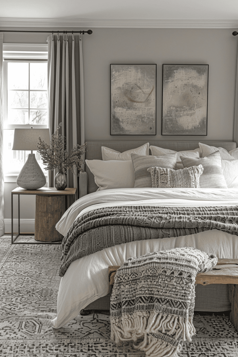 29 Grey Boho Bedroom Ideas - Courtneys World