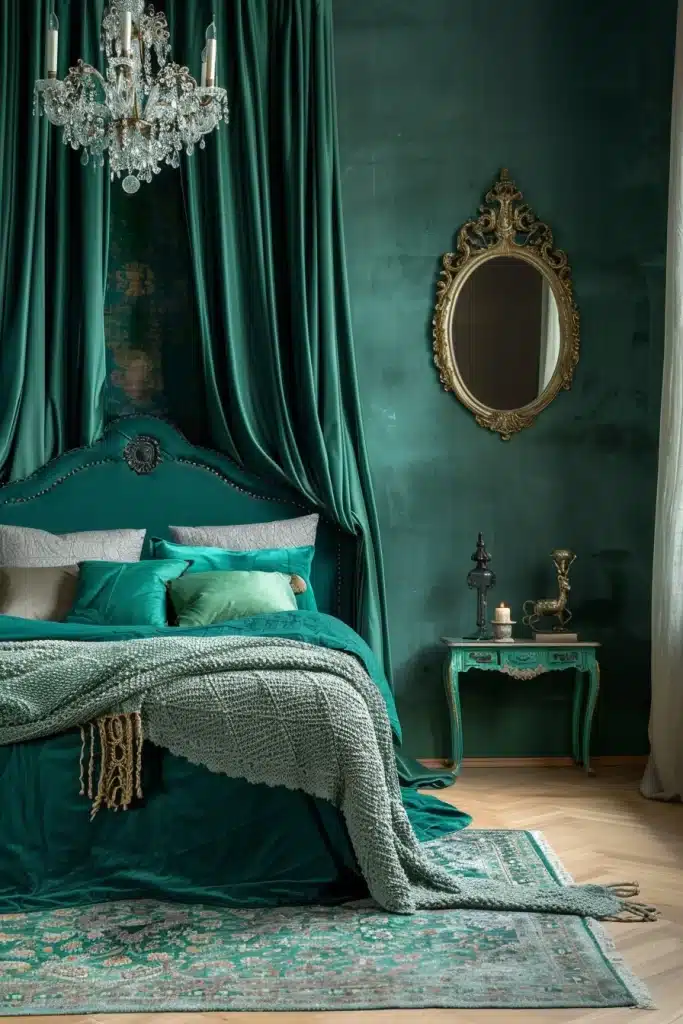 Emerald Green Boho Bedroom