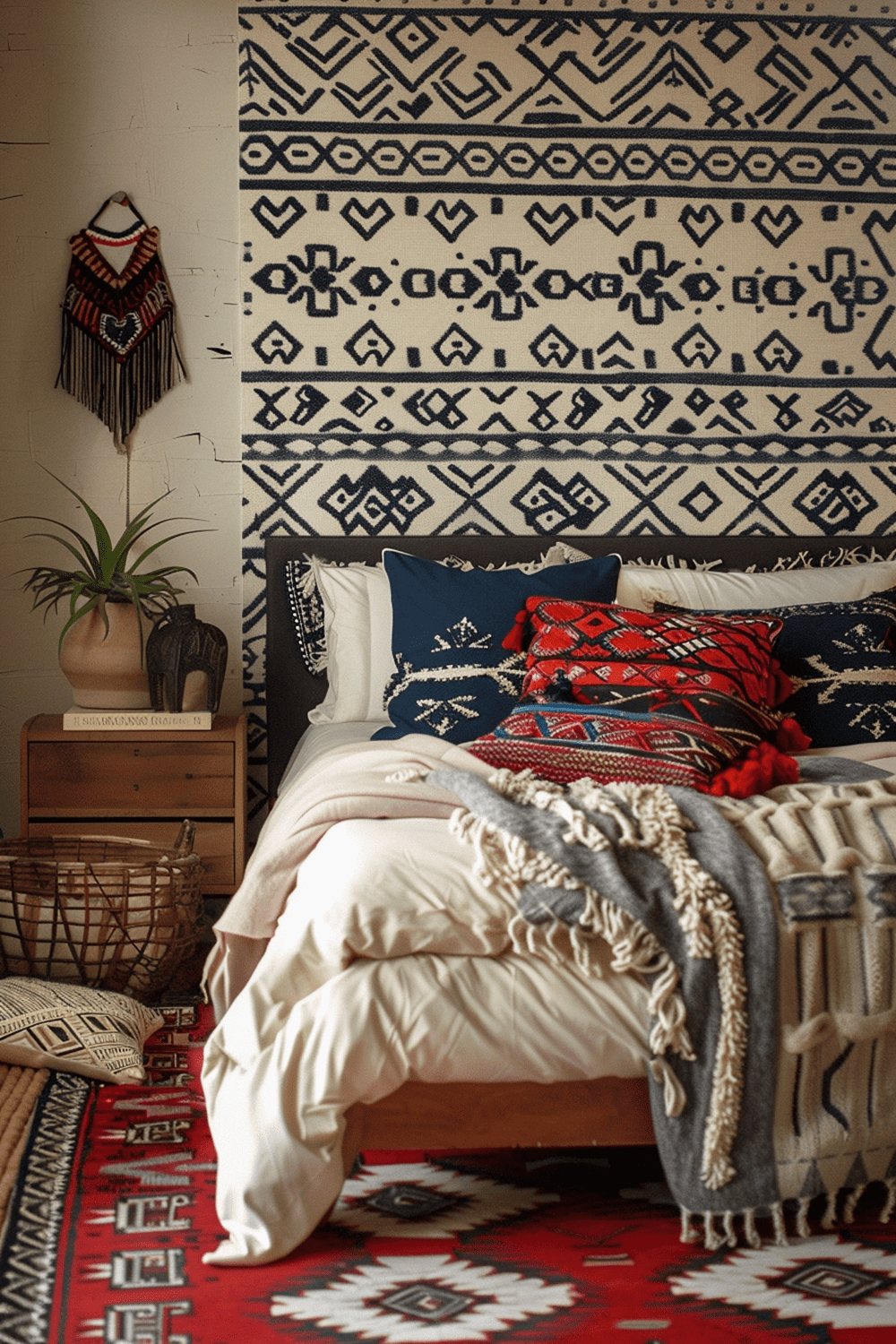 29 Boho Bedroom Accent Wall Ideas - Courtneys World