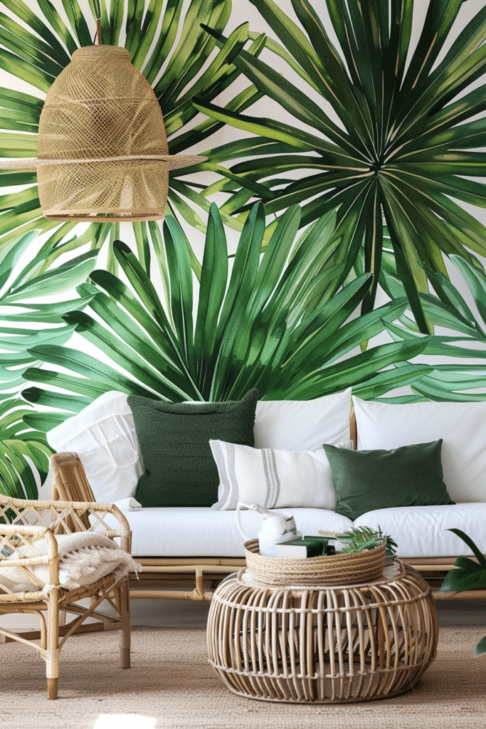 Tropical Leaf Print Wall