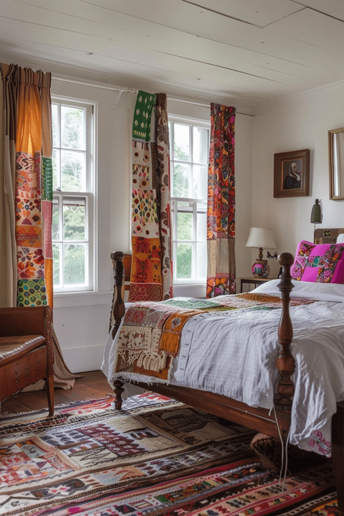 Vintage Kantha Quilt Curtains