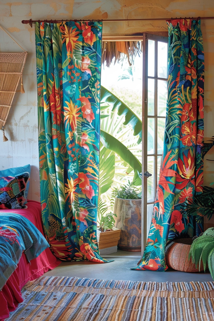 Vintage Sarong Curtain Panels