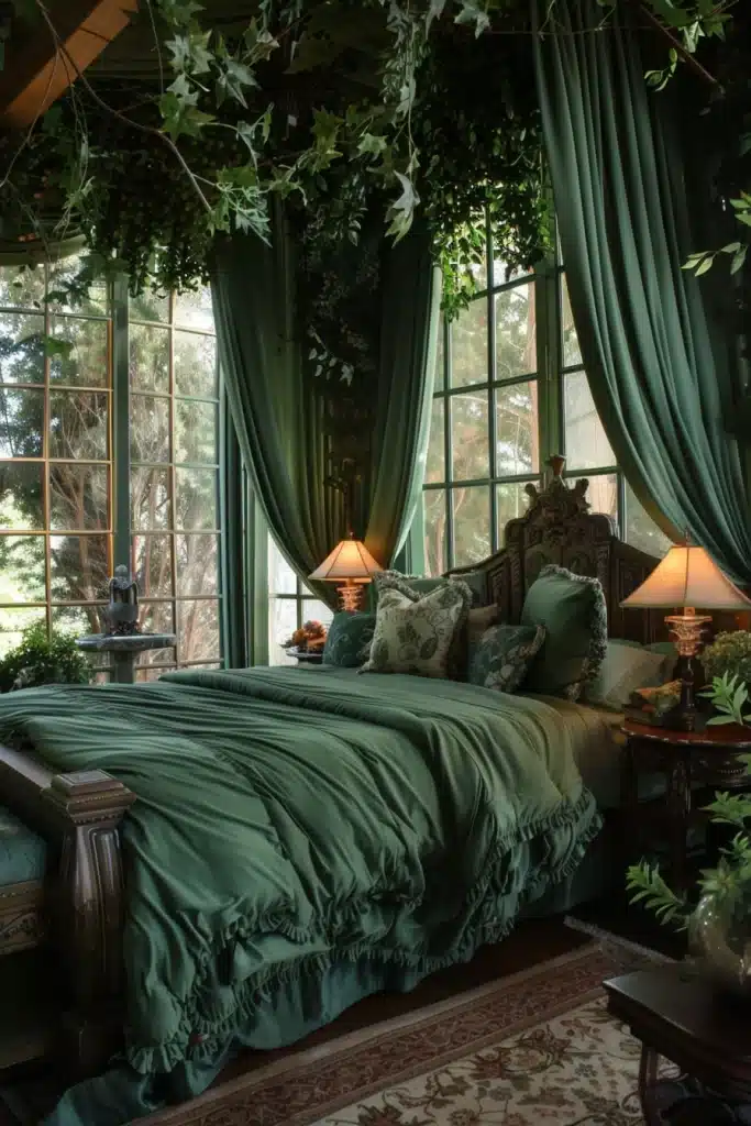 Emerald Green Boho Bedroom