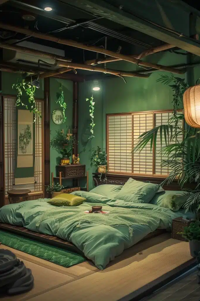 Emerald Green Boho Bedroom