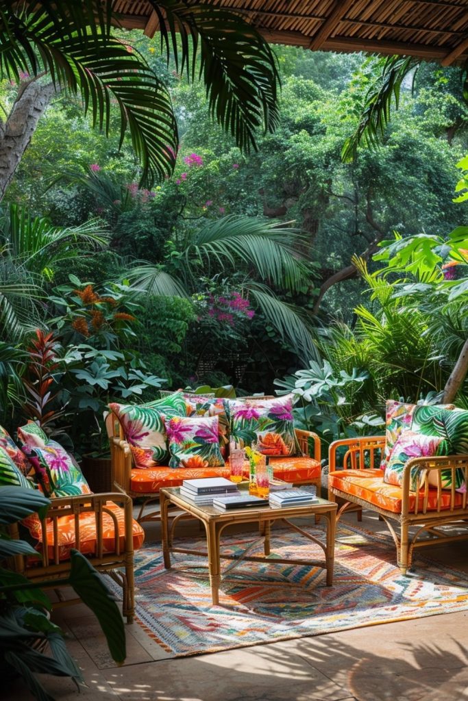 Tropical Terrace: Lush and Exotic Book Nooks