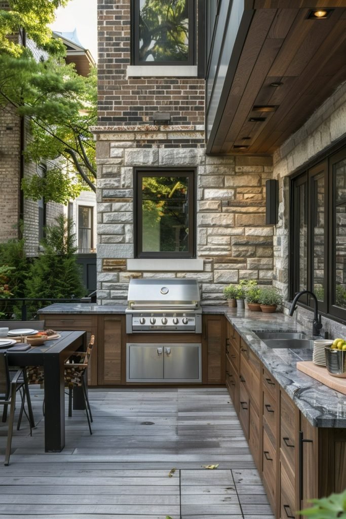 Compact and Functional Outdoor Kitchen for Small Spaces