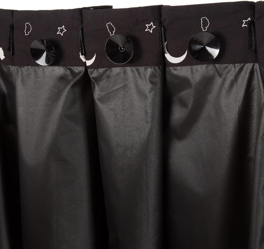 Amazon Basics Portable Travel Window Blackout Curtain Shades with Suction Cups-Black, 1-Pack, 78 by 50 inches - 1 Pack, Moon and Stars Moon and Stars 1 Pack