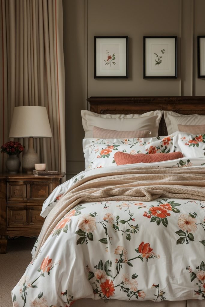 Beige with Floral Accents