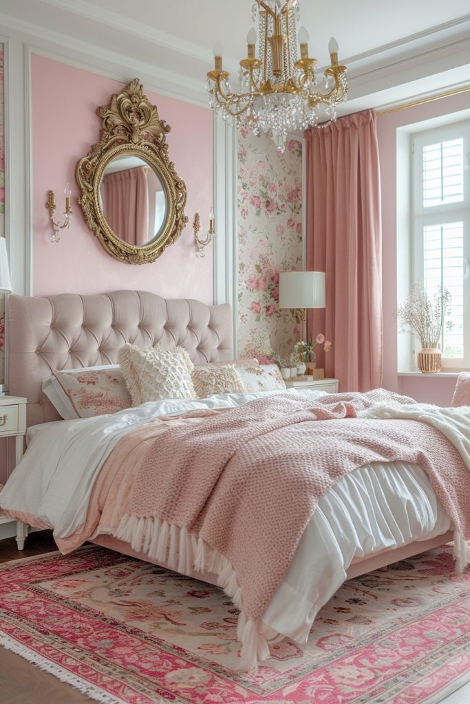 Blush Pink and Gold Glam Room