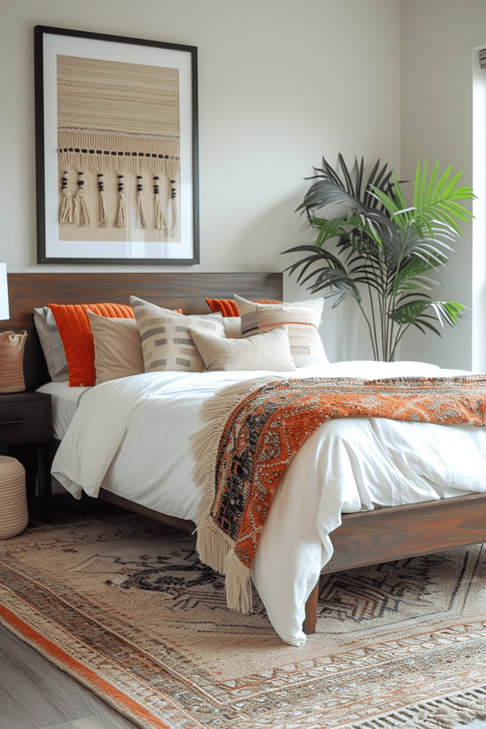 Boho Bedroom with Sleek Lines