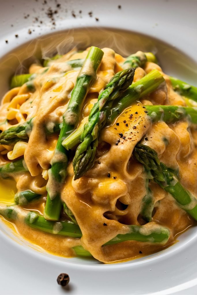 Cheesy Asparagus Pasta Recipe
