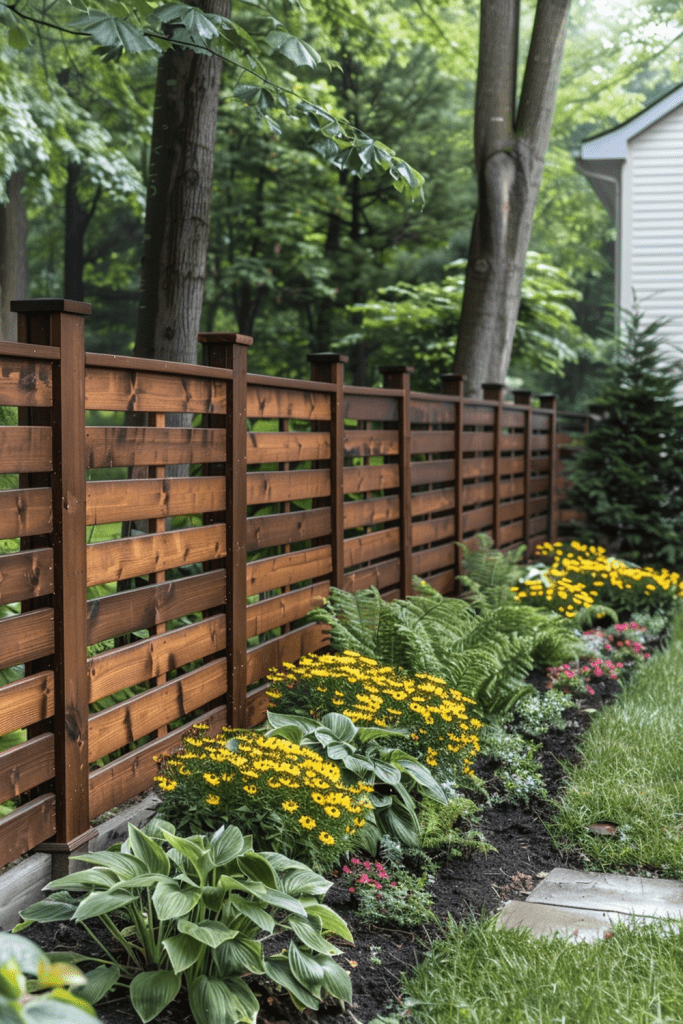 Classic Wooden Slatted Fence