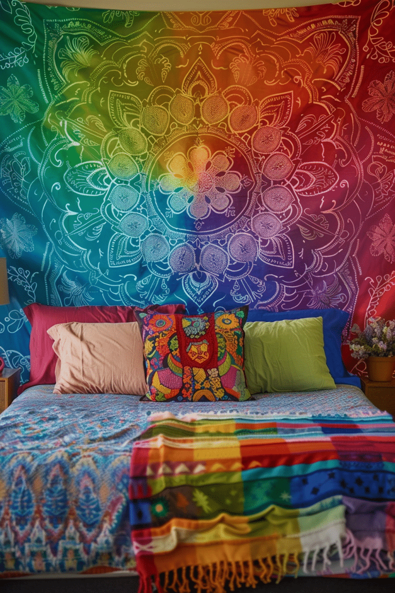 29 Rainbow Boho Bedroom Ideas - Courtneys World