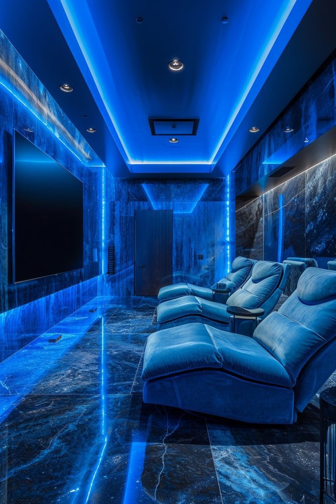 Electric Blue Entertainment Room