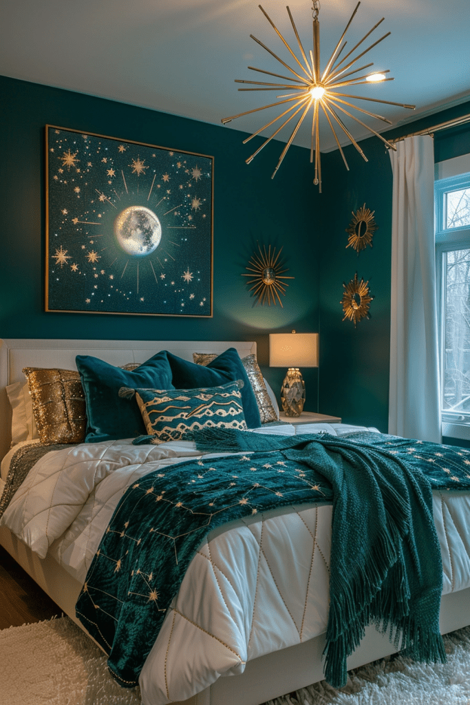 Emerald Constellation: Starry Deco Accents
