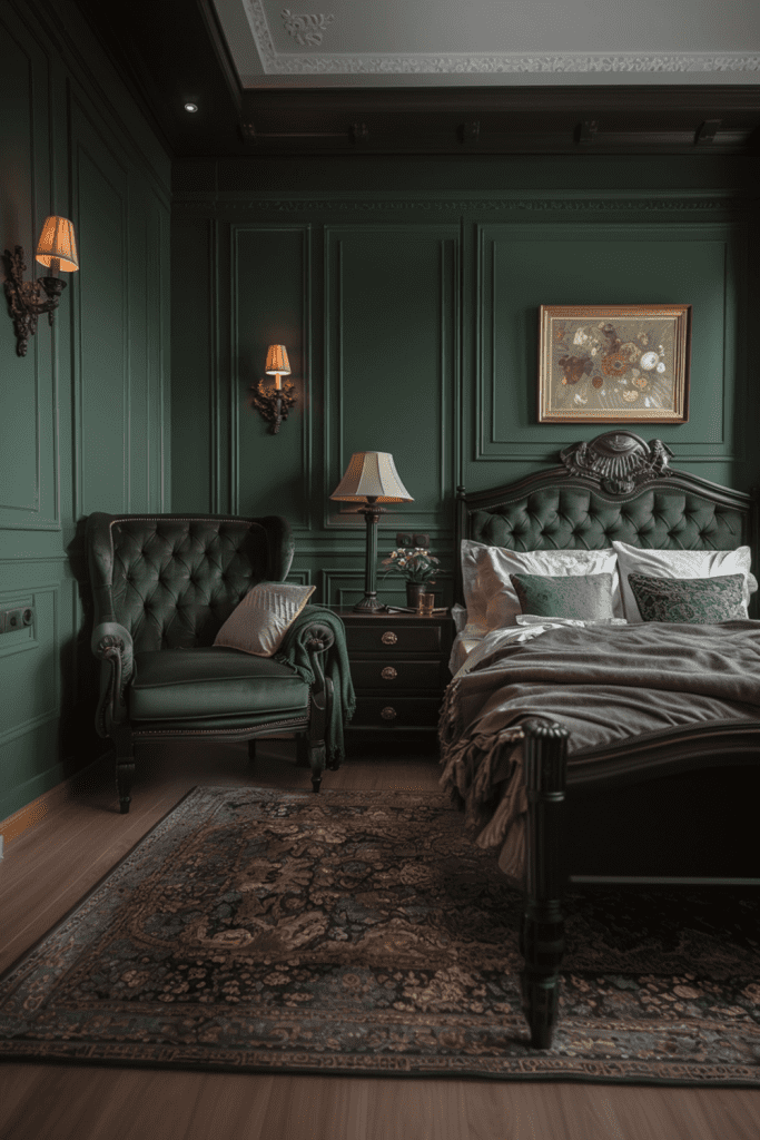 Emerald Twilight: Moody Art Deco Interiors