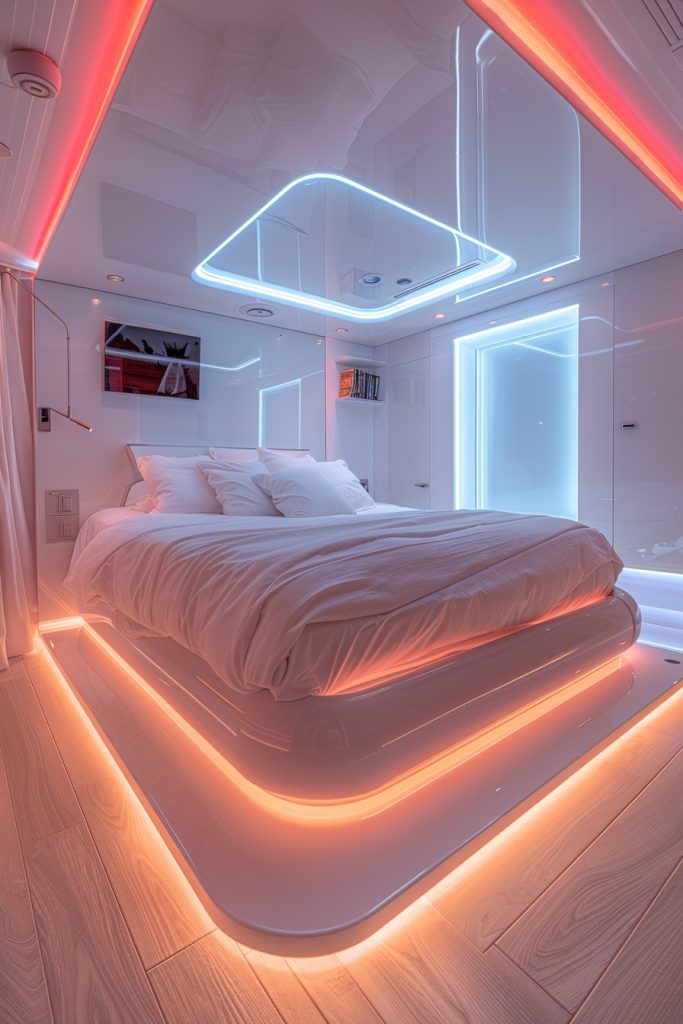 Futuristic Baddie Bedroom with LED Panels