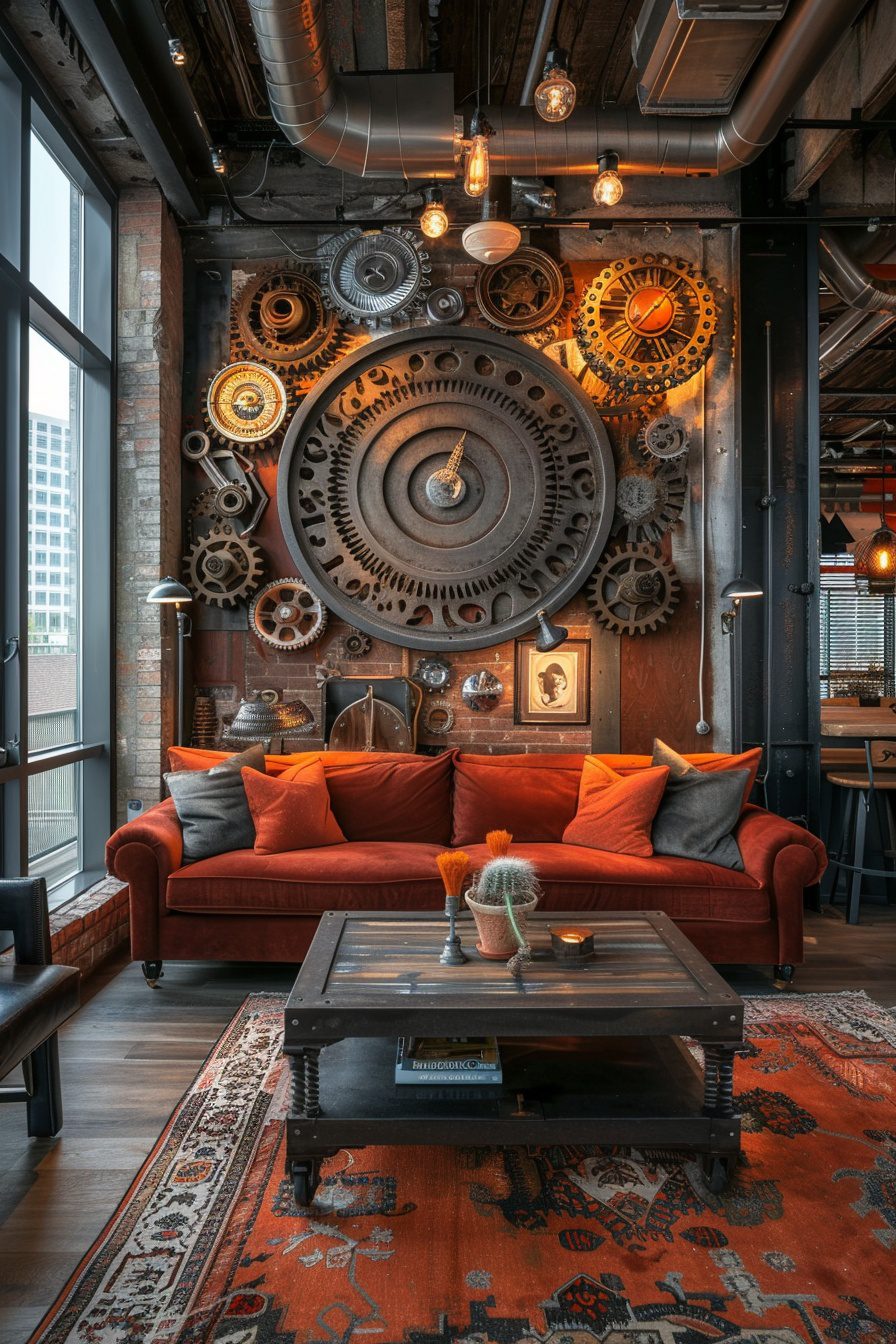 Snapshot of Transit System Living Room Industrial Decor