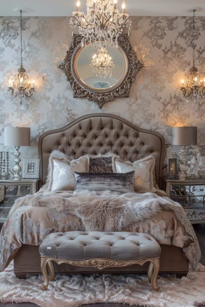 Glamorous Hollywood Regency Bedroom