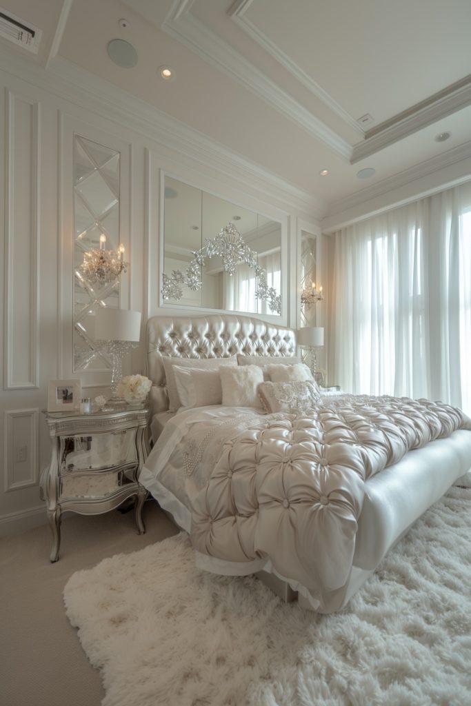 Glamorous White with Mirrored Surfaces