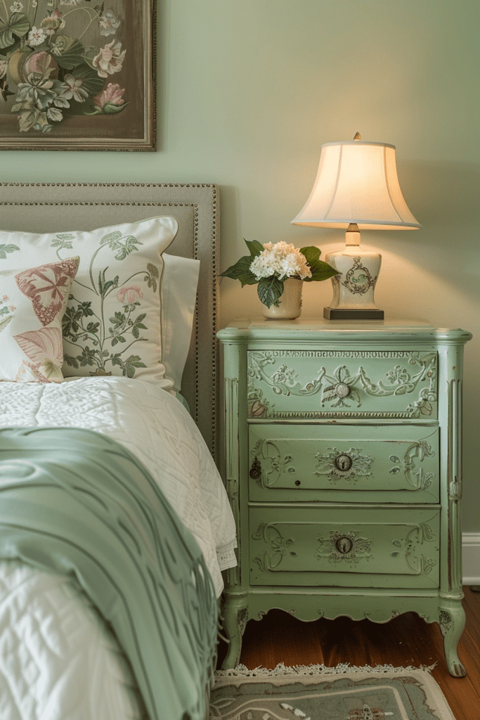 Hand-Painted Sage Green Decor