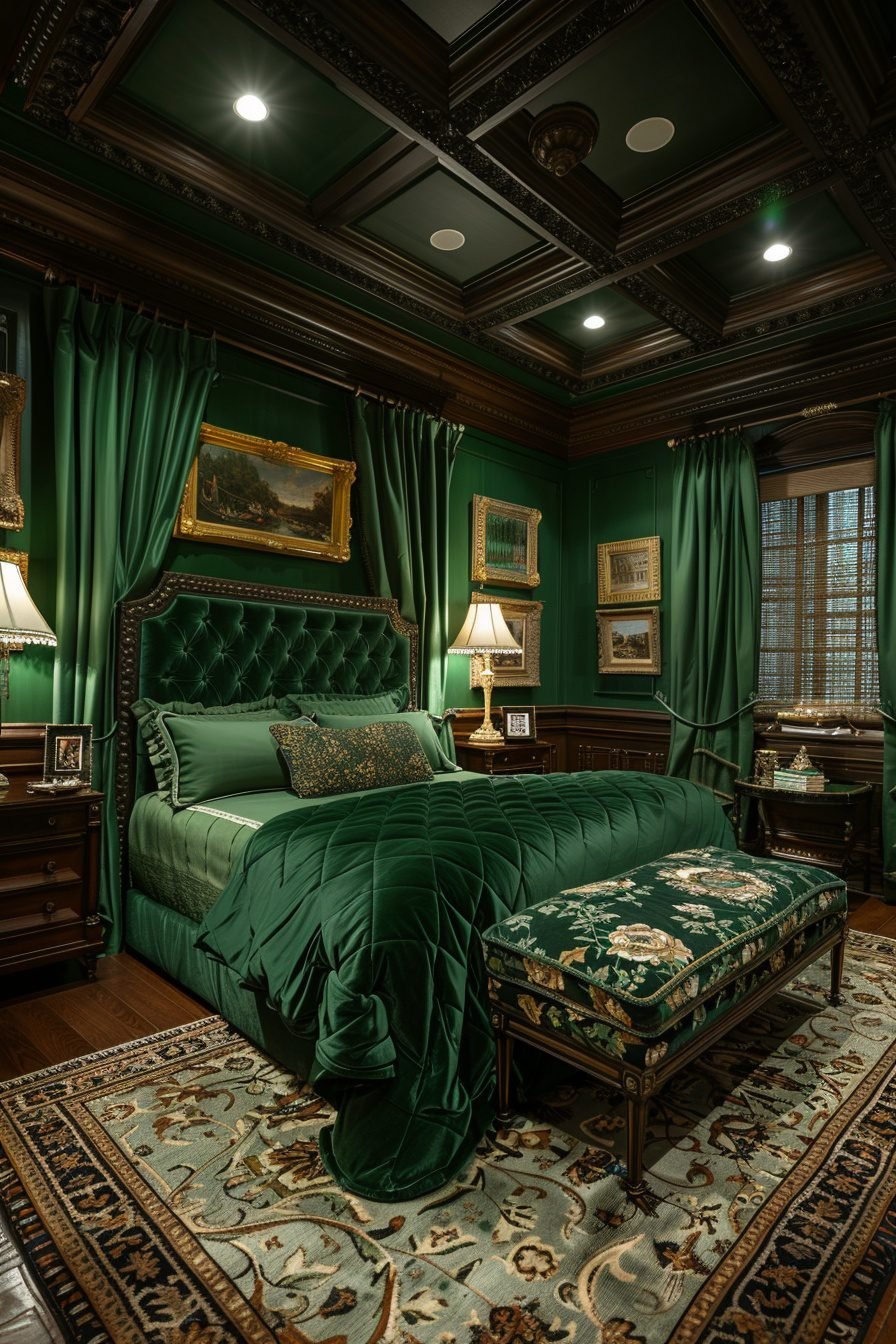 29 Dark Green Bedroom Ideas For A Luxurious And Calming Space ... - Luxury Green Suite For Rent