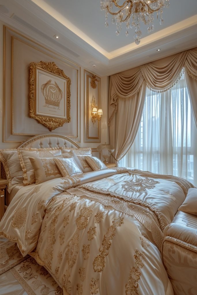 Luxurious Beige and Gold Accents