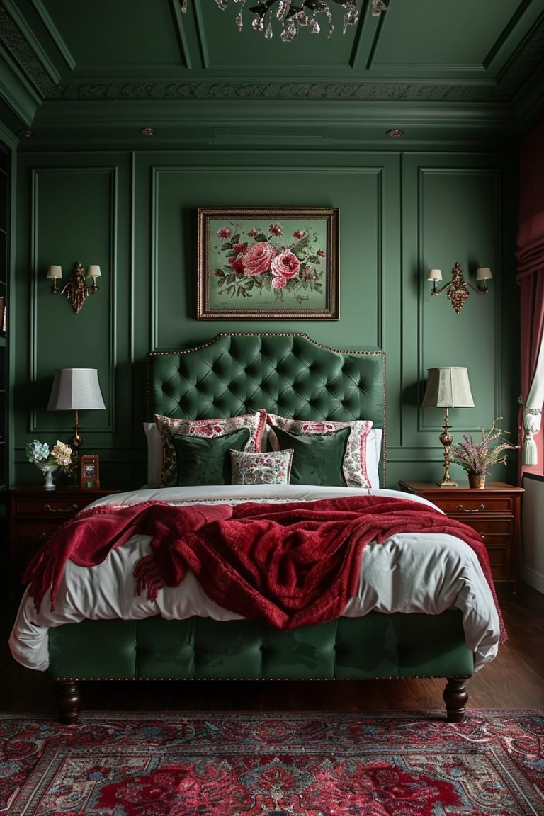 29 Dark Green Bedroom Ideas For A Luxurious And Calming Space - Courtneys World
