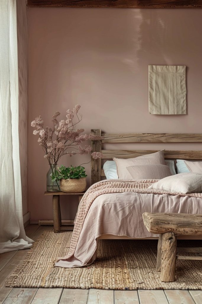 Matte Pink and Wooden Textures