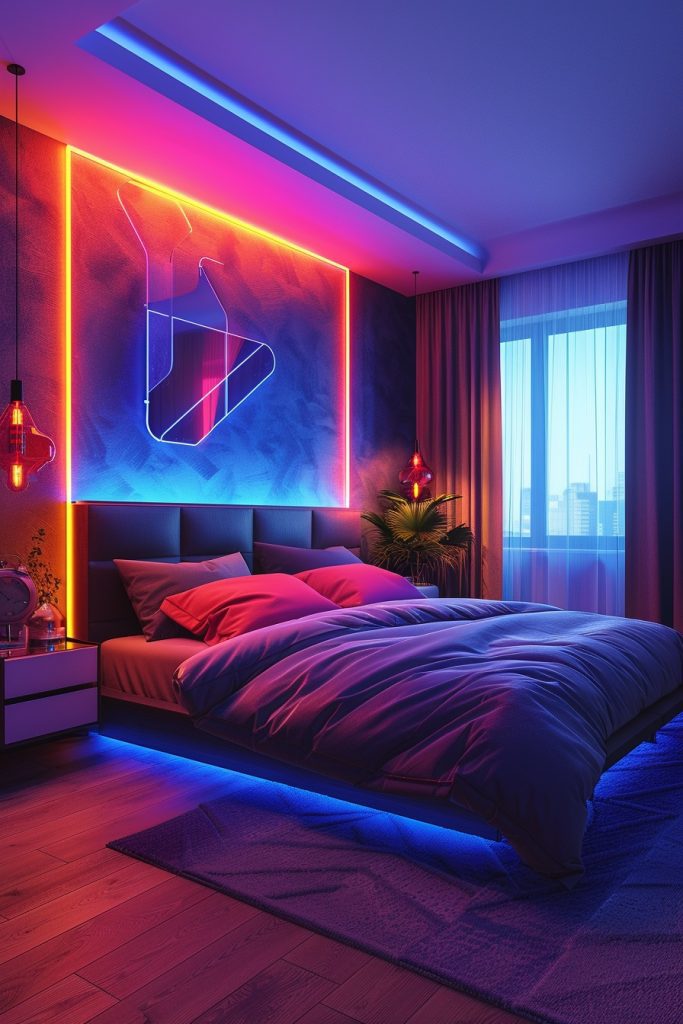 Neon Dream Space Bedroom