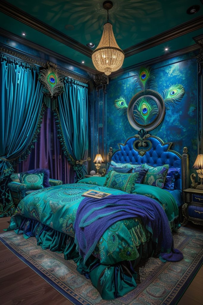 Peacock Plush Bedroom