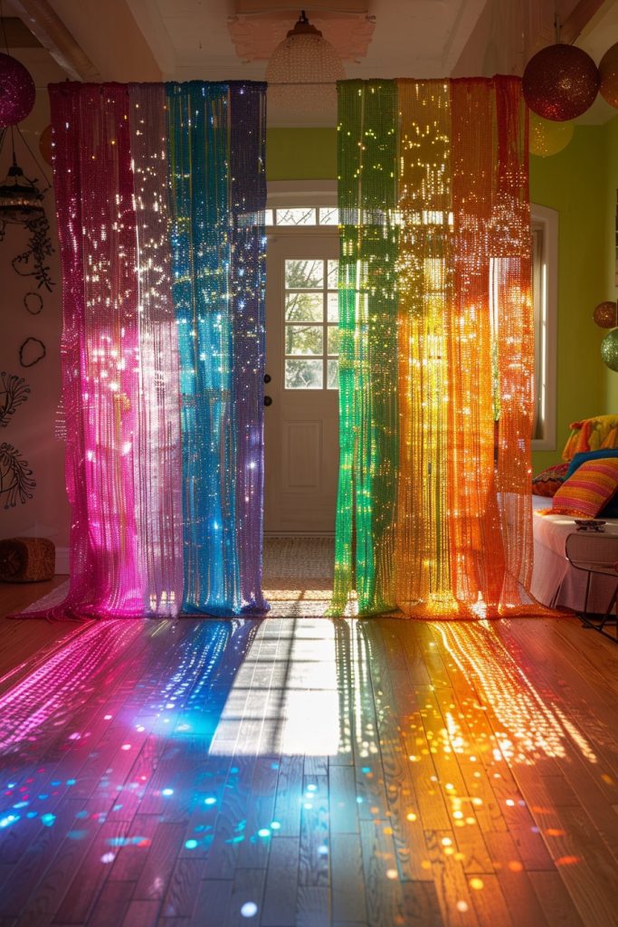 Rainbow Beaded Curtains