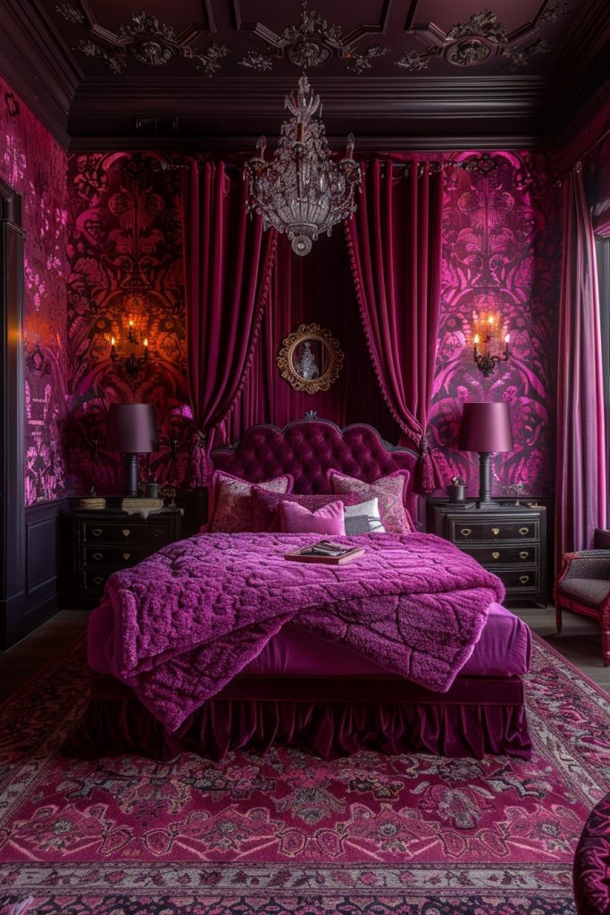 Romantic Raspberry Bedroom Delight