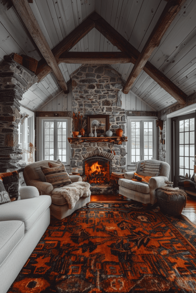 Rustic Stone Fireplaces