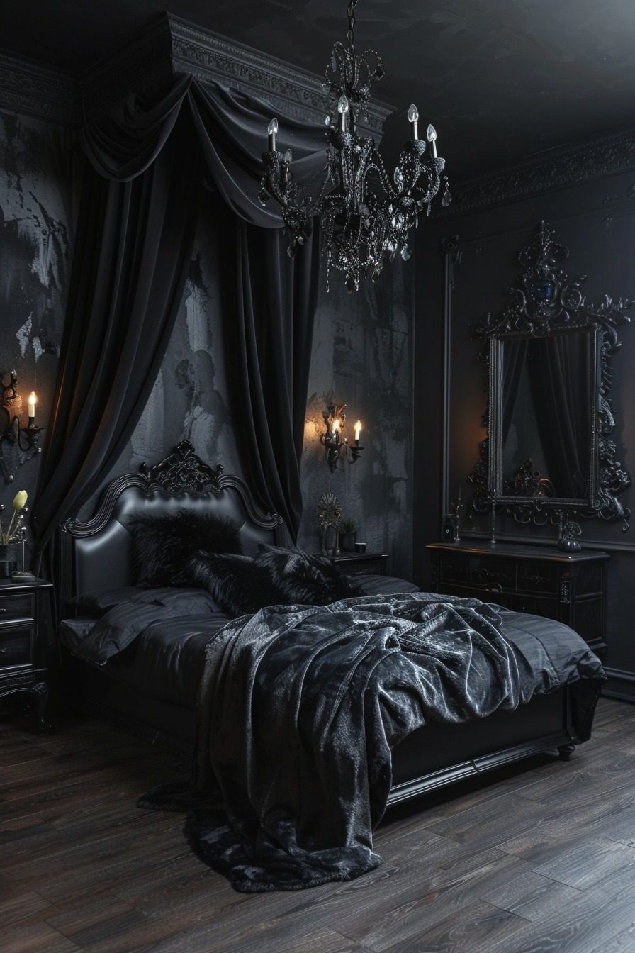 29 Goth Bedroom Ideas To Create A Mysterious And Enchanting Space ...