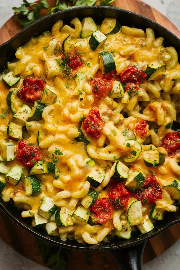 Skillet Mac & Cheese with Zucchini & Pimiento Recipe