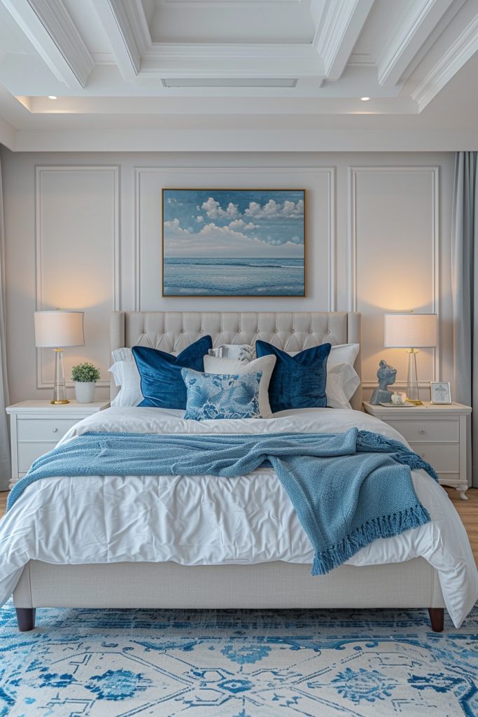 Tranquil White and Blue Schemes