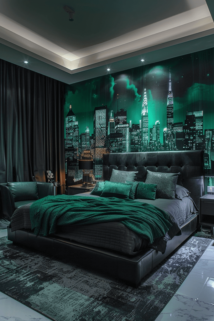 Urban Emerald: Art Deco Cityscape Themes