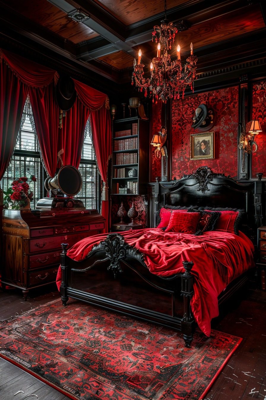 29 Goth Bedroom Ideas To Create A Mysterious And Enchanting Space ...