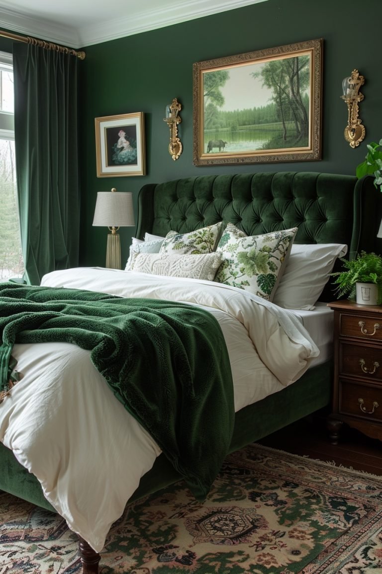 29 Dark Green Bedroom Ideas For A Luxurious And Calming Space ...