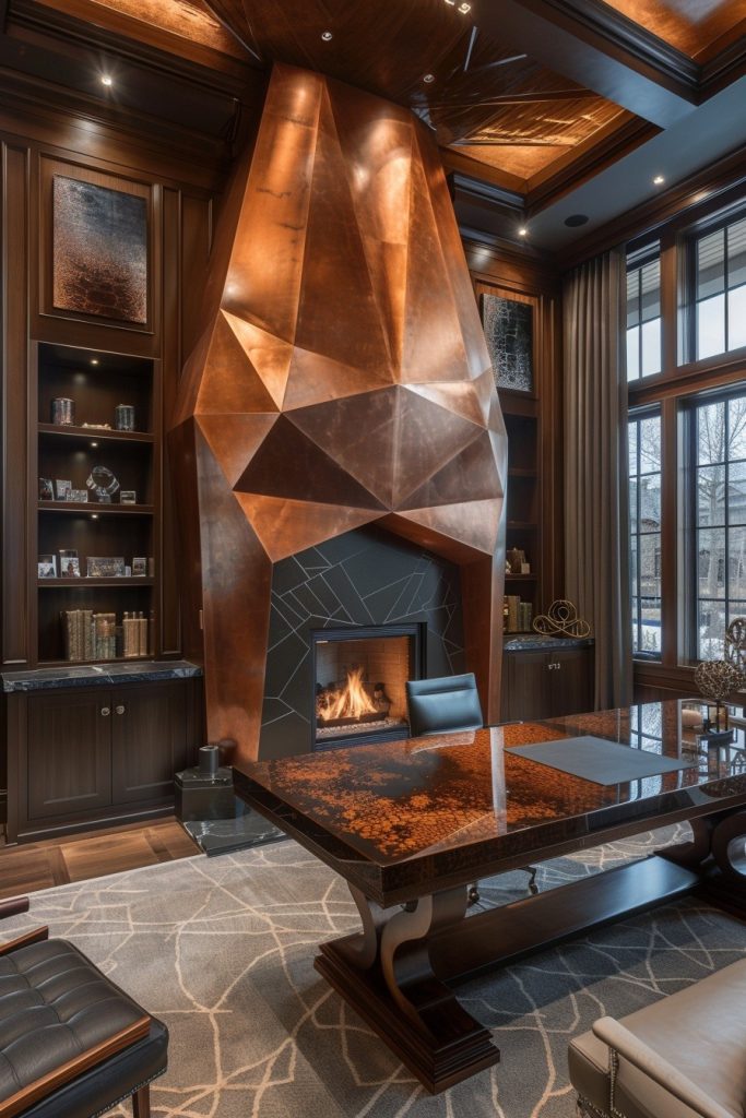 Artistic Geometric Fireplaces