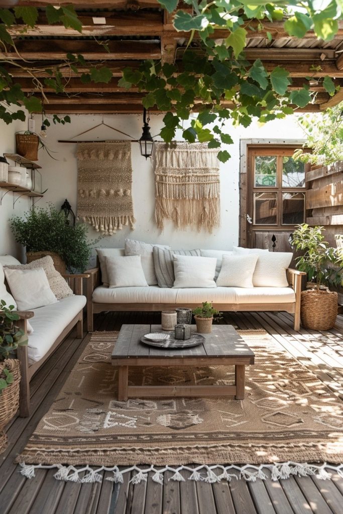 Artistic Touches in Scandi Boho Patio Spaces