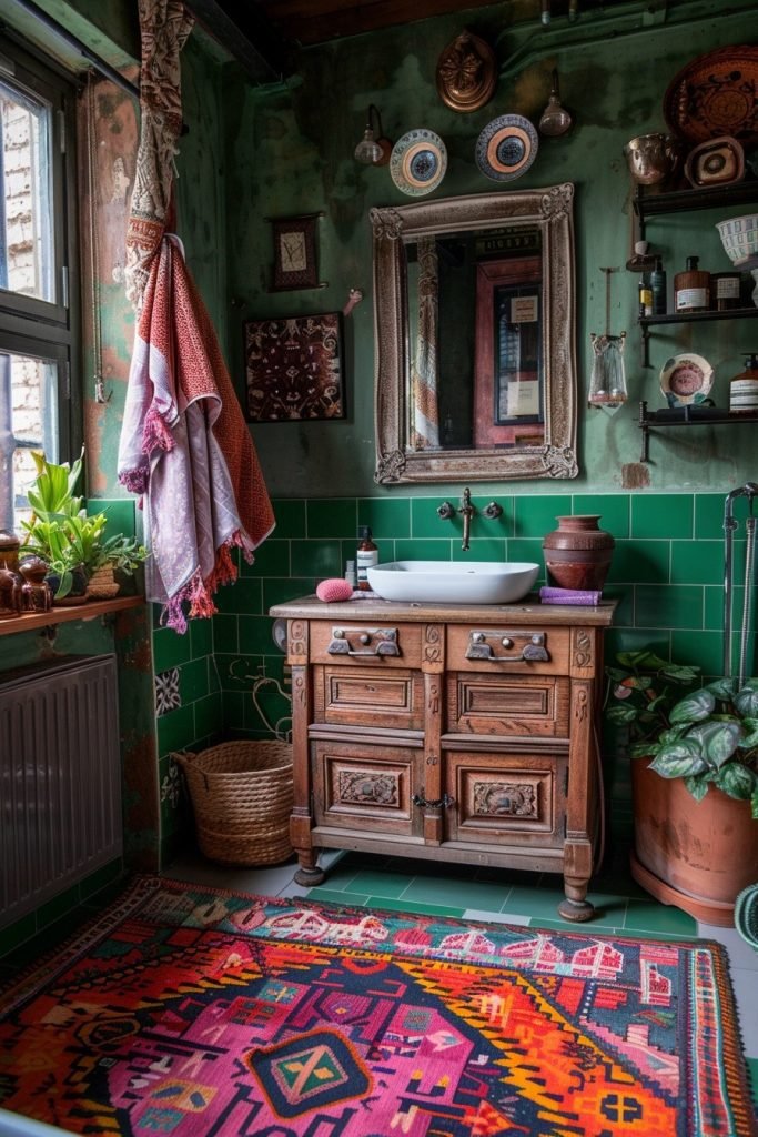 Bohemian Tiny Bathroom Styles